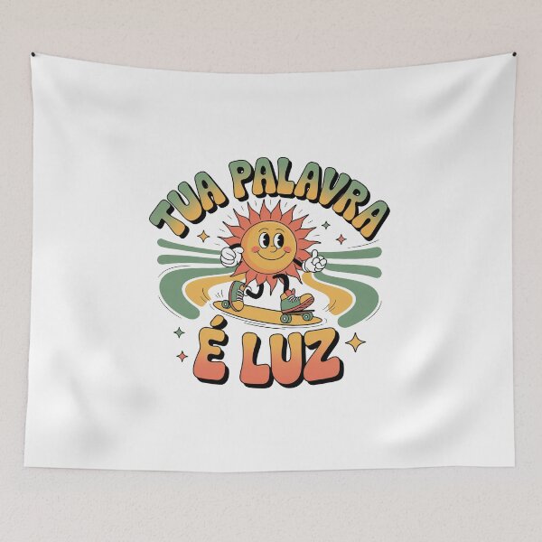 Item preview, Tua Palavra é Luz – Retro Psychedelic Christian Sun Skate Illustration designed and sold by DamenGphix.