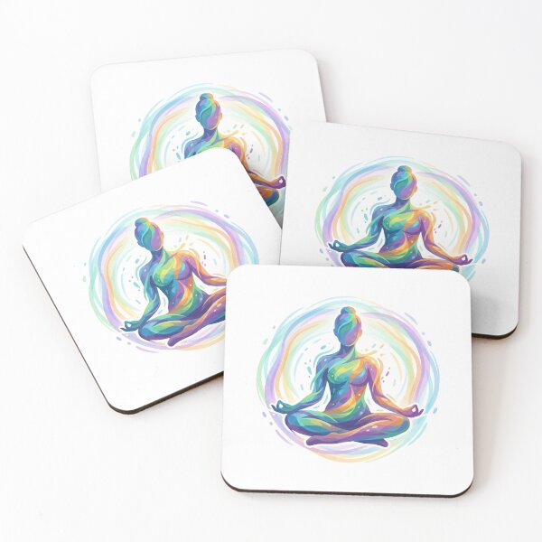 Item preview, Rainbow Meditation Vibrant Digital Vector Art for Spiritual Yoga Lover designed and sold by chattsuede.