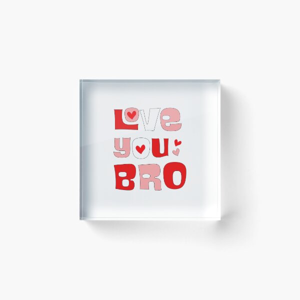 Item preview, Retro Groovy Love You Bro Pink and Red Typographic Art designed and sold by DeeLulu.