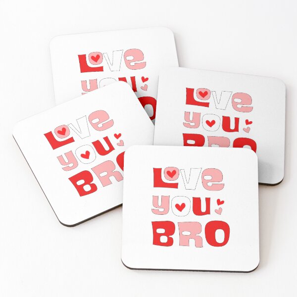 Item preview, Retro Groovy Love You Bro Pink and Red Typographic Art designed and sold by DeeLulu.