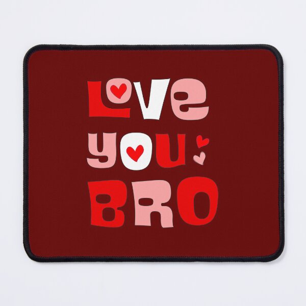 Item preview, Retro Groovy Love You Bro Pink and Red Typographic Art designed and sold by DeeLulu.