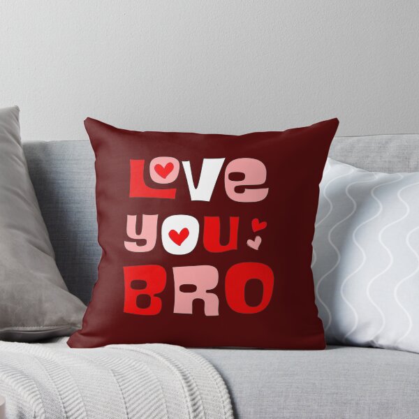 Item preview, Retro Groovy Love You Bro Pink and Red Typographic Art designed and sold by DeeLulu.