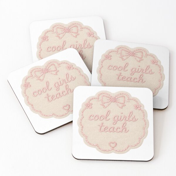 Item preview, Cool Girls Teach Sticker | Cute Pink Girly Teacher Aesthetic Patch designed and sold by madeinkatietime.