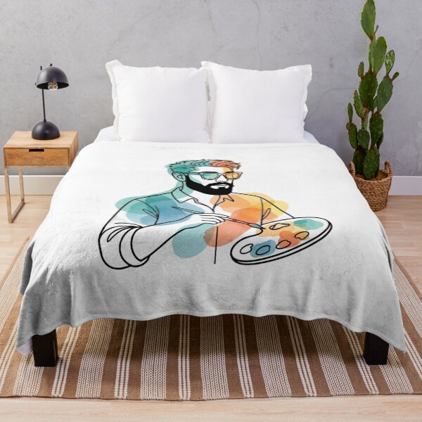 Item preview, Watercolor Bearded Artist Modern Illustration Graphic designed and sold by chattsuede.