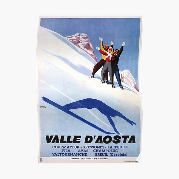 Skis Ski Trail Norway Winter Sport Norwegian Europe Vintage Poster Repo FREE S//H