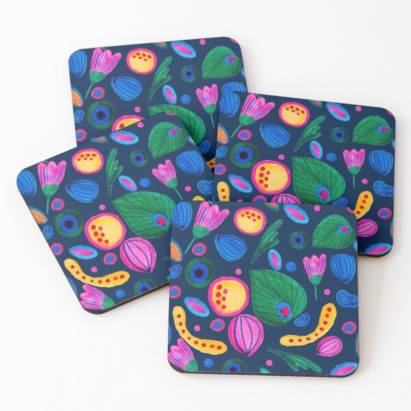 Item preview, Hand-painted navy blue boho pattern designed and sold by ElizabethCoelho.
