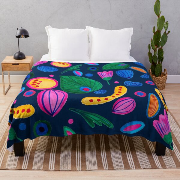 Item preview, Hand-painted navy blue boho pattern designed and sold by ElizabethCoelho.
