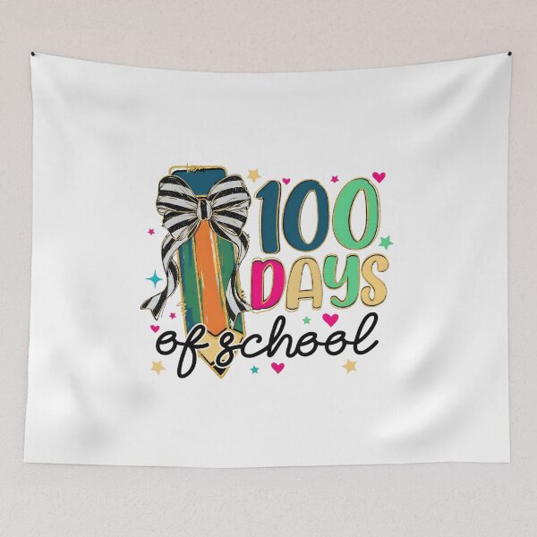 Item preview, Coquette Bow 100 day of school pencil, 100 day of school, brushstroke 100 days of school, Teacher 100 days designed and sold by DesignDenDo ⭐⭐⭐⭐⭐.