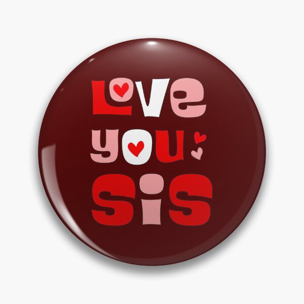 Item preview, Retro Groovy Love You Sis Pink and Red Typographic Art designed and sold by DeeLulu.