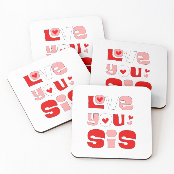 Item preview, Retro Groovy Love You Sis Pink and Red Typographic Art designed and sold by DeeLulu.