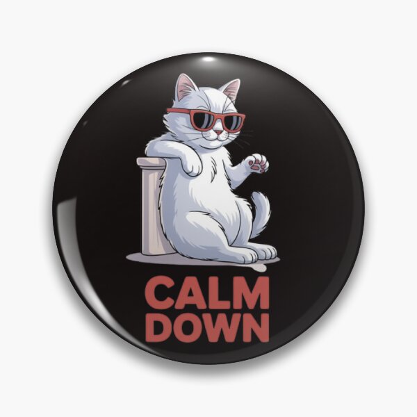 Item preview, Cool White Cat – Calm Down Attitude Illustration designed and sold by BoB-66.