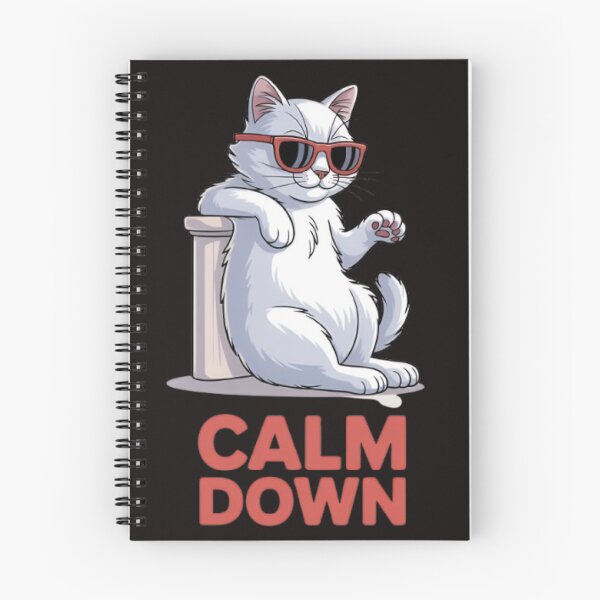 Item preview, Cool White Cat – Calm Down Attitude Illustration designed and sold by BoB-66.