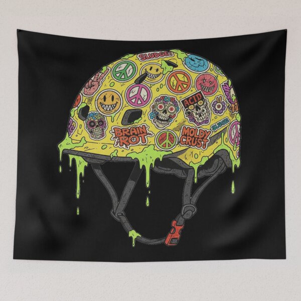 Item preview, Sticker Bombed Helmet designed and sold by unthinkabletees.