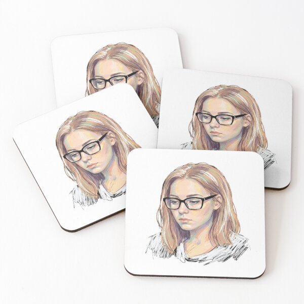 Item preview, Contemplative Woman With Glasses Expressive Portrait Painting Artistic designed and sold by chattsuede.