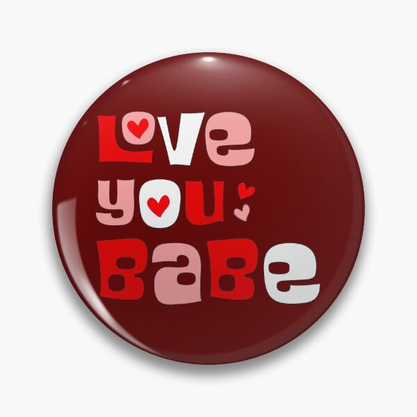 Item preview, Retro Groovy Love You Babe Pink and Red Valentine Typographic Art designed and sold by DeeLulu.