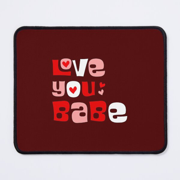 Item preview, Retro Groovy Love You Babe Pink and Red Valentine Typographic Art designed and sold by DeeLulu.
