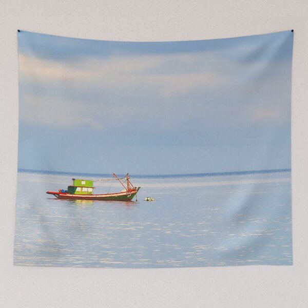 Item preview, Tranquil Boat on Calm Sea designed and sold by pcole123.