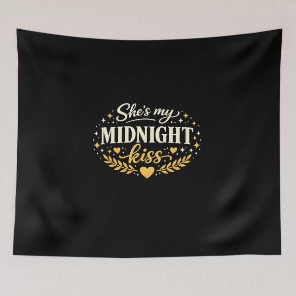 Item preview, She’s My Midnight Kiss T-Shirt | Romantic Night Typography Tee | Couples Love Shirt | Valentine’s Day Gift designed and sold by DailyDrivesct.