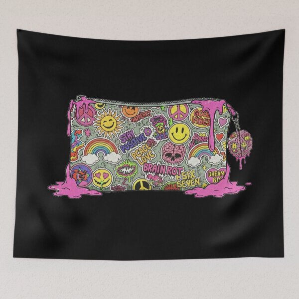 Item preview, Sticker Bombed Pencil Pouch designed and sold by unthinkabletees.