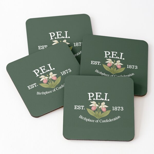 Item preview, Birthplace of Confederation - Vintage P.E.I. Lady's Slipper (White Text on Green) designed and sold by Moth and Moonstone Shop.
