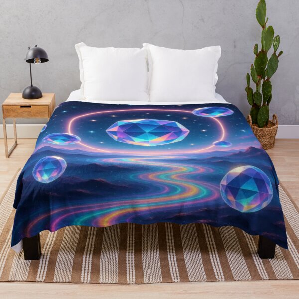 Item preview, Celestial Flow – Iridescent Gems Over Cosmic River designed and sold by Cristhian Almanza.