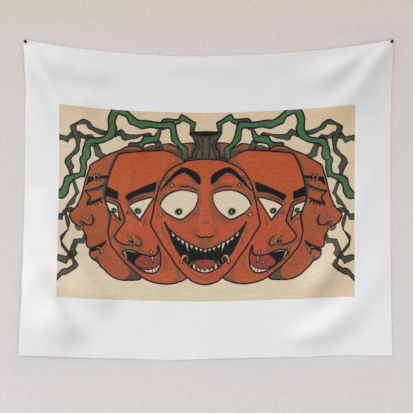 Item preview, Pumpkin with faces and piercings designed and sold by Esjumee.