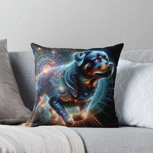Item preview, Cosmic Rottweiler in Neon Spirals designed and sold by Wags & Tails.