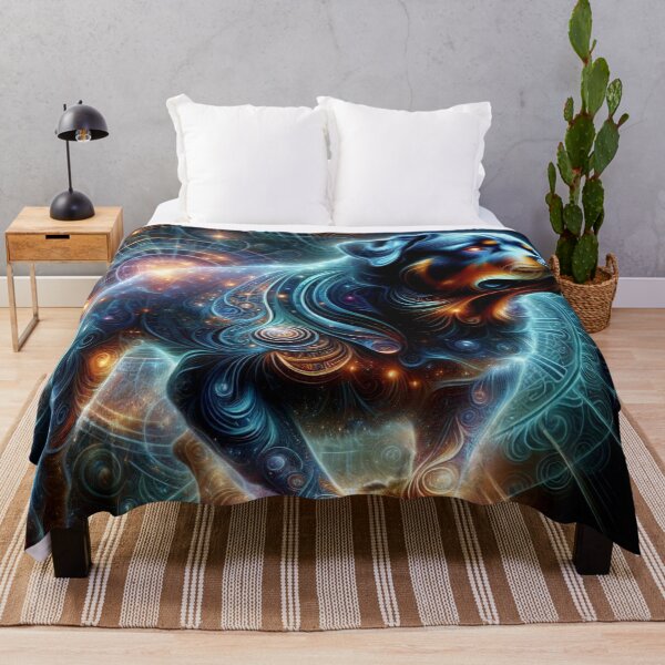 Item preview, Cosmic Rottweiler in Neon Spirals designed and sold by Wags & Tails.