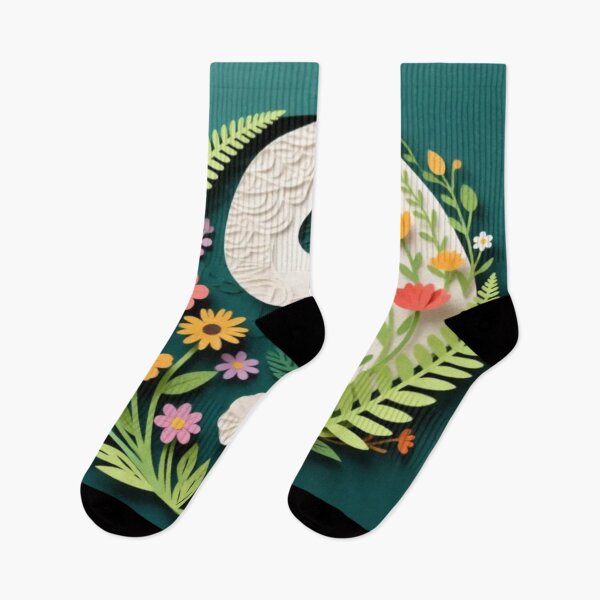 Item preview, Floral Balance – Yin Yang with Paper-Cut Flowers designed and sold by Cristhian Almanza.