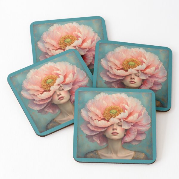 Item preview, A girl with a peony flower on her head. designed and sold by Natalia-Vlad.