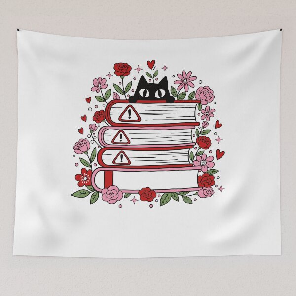 Item preview, Books Love Cat Bookworm Valentine's Day  designed and sold by MerchDeviant.
