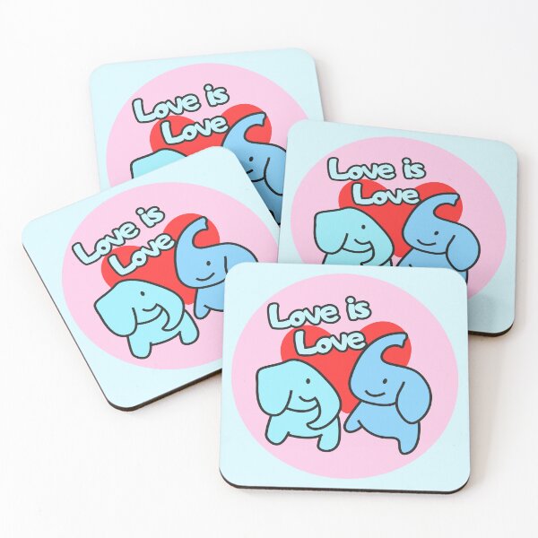 Item preview, Two Trunks - Love is Love - Elephants designed and sold by EvergreenRevolt.