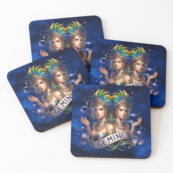 Item preview, Mardi Gras Gemini | Zodiac Twins Showgirl Astrology Design designed and sold by MysticOzzy.
