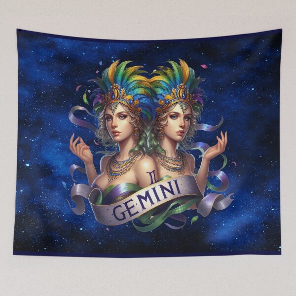 Item preview, Mardi Gras Gemini | Zodiac Twins Showgirl Astrology Design designed and sold by MysticOzzy.