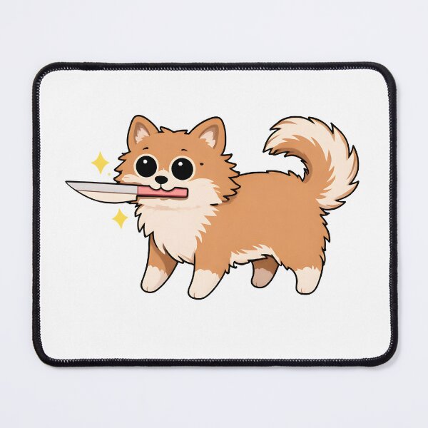 Item preview, Cute Dog With Knife – Funny Cartoon Puppy Meme designed and sold by Senkov.