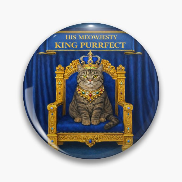 Item preview, Grey Tabby Royal Cat – His Meowjesty King Purrfect designed and sold by PurrfectWhisper.