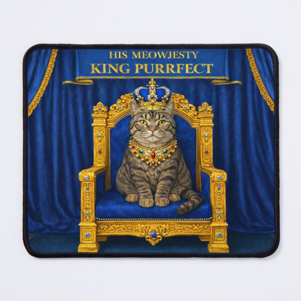 Item preview, Grey Tabby Royal Cat – His Meowjesty King Purrfect designed and sold by PurrfectWhisper.
