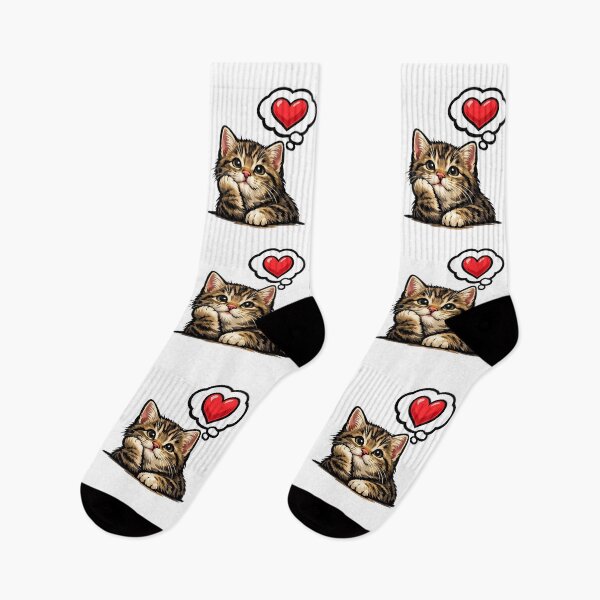 Item preview, Cute Cat Art with Love-Struck Kitten designed and sold by memememescat.