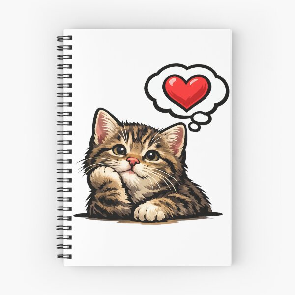 Item preview, Cute Cat Art with Love-Struck Kitten designed and sold by memememescat.
