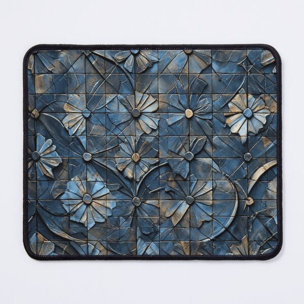 Item preview, Abstract Geometric Floral Metal Relief with Blue Patina designed and sold by Virtuals1.