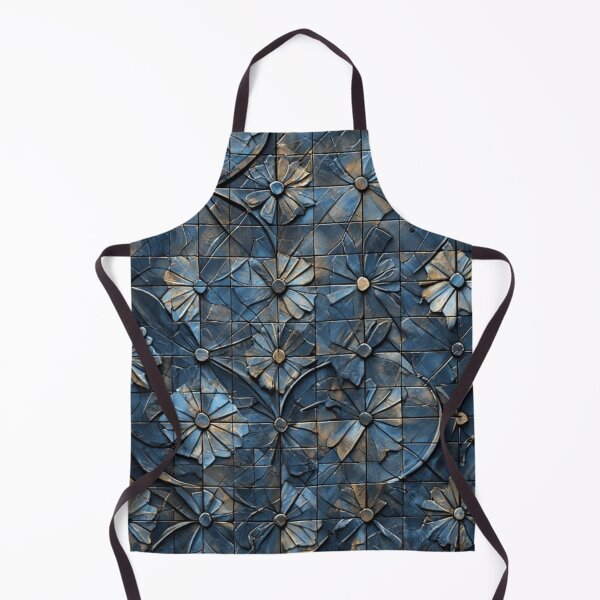 Item preview, Abstract Geometric Floral Metal Relief with Blue Patina designed and sold by Virtuals1.