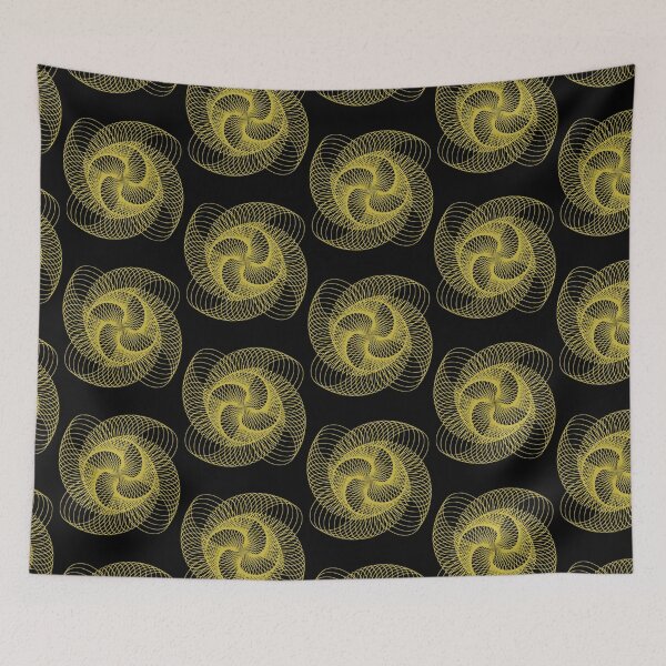 Item preview, Golden Geometric Spiral Abstract Art – Minimal Line Design on Black designed and sold by Basma Store.