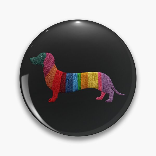 Item preview, Dachshund Colorful Embroided Silhouette Wiener Dog designed and sold by Dachshund Society.