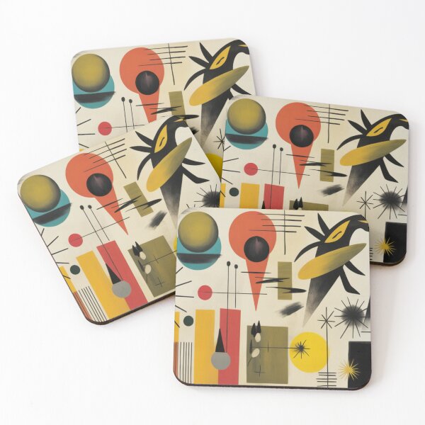 Item preview, Mid-Century Abstract Geometric  Native Tribal Art Boho designed and sold by BlueLineLAX.