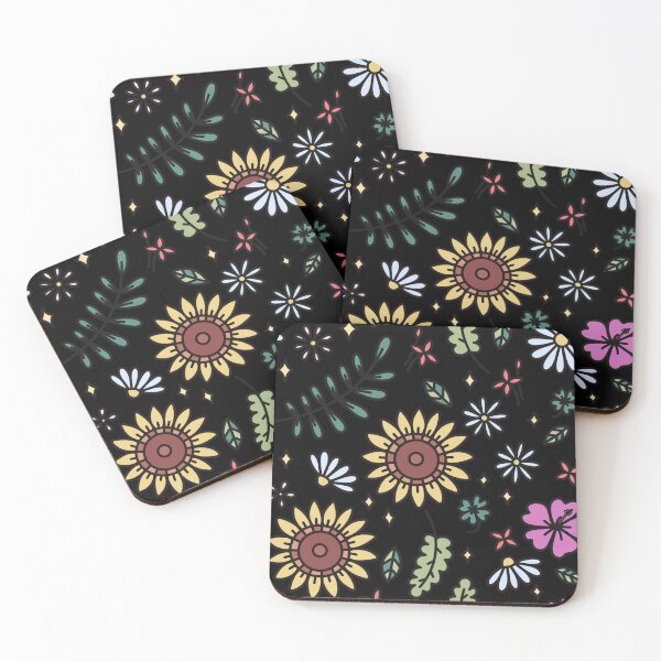 Item preview, Dark-colored flowers and stars designed and sold by Marionalas2.