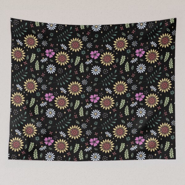 Item preview, Dark-colored flowers and stars designed and sold by Marionalas2.