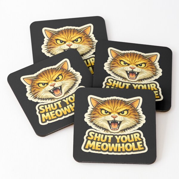 Item preview, Stoner & Psychonaut Cats – Shut Your Meowhole – Gift for Stoners • Retro Comics • Vintage Halftone designed and sold by JacobKAurumhead.