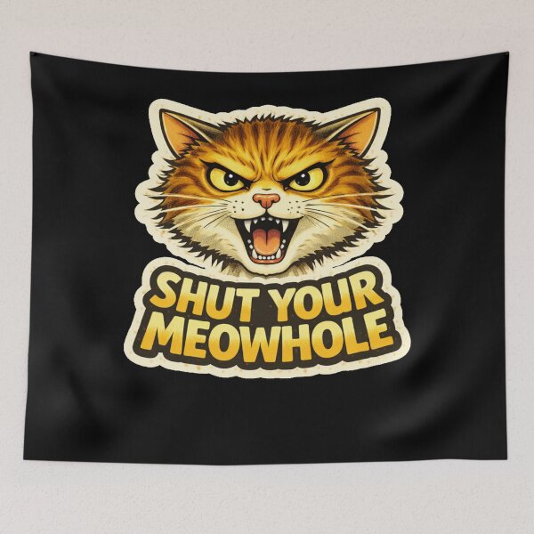 Item preview, Stoner & Psychonaut Cats – Shut Your Meowhole – Gift for Stoners • Retro Comics • Vintage Halftone designed and sold by JacobKAurumhead.
