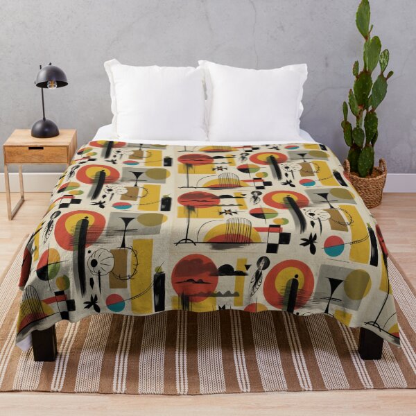 Item preview, Mid-Century Abstract Geometric  Native Tribal Art Boho designed and sold by BlueLineLAX.
