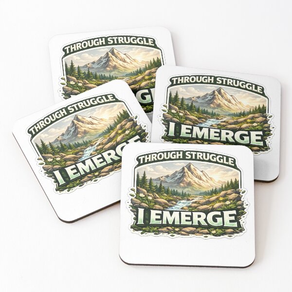 Item preview, Through Struggle I Emerge – Mountain Resilience Quote Design designed and sold by Signal Press.